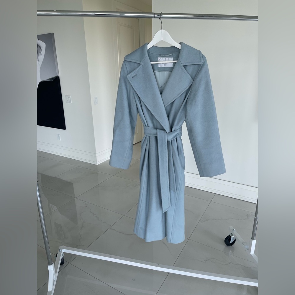 MaxMara Manuela Icon Blue Belted Coat